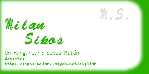 milan sipos business card